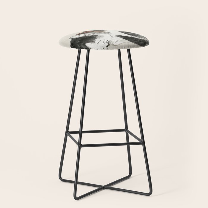 Sleeping cat by KÅno Bairei Stool Gallery Image 1