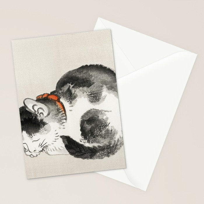 Sleeping cat by KÅno Bairei Stationery Card Gallery Image 2