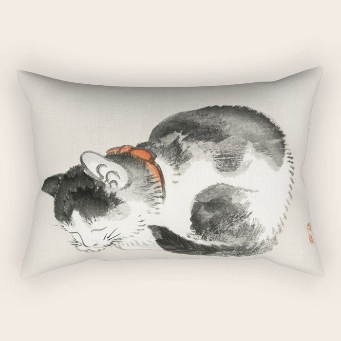 Sleeping cat by KÅno Bairei Rectangular Pillow Gallery Image 2