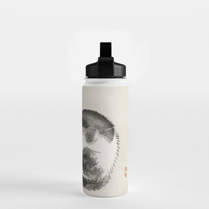 Sleeping cat by KÅno Bairei Water Bottle Gallery Image 2