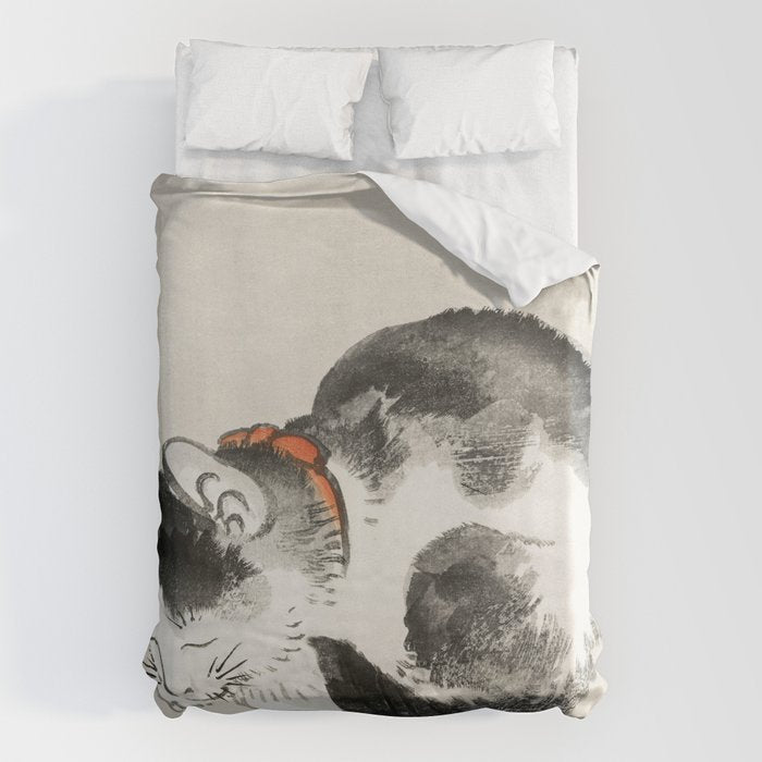 Sleeping cat by KÅno Bairei Duvet Cover Gallery Image 6
