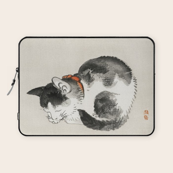Sleeping cat by KÅno Bairei Laptop Sleeve Gallery Image 1