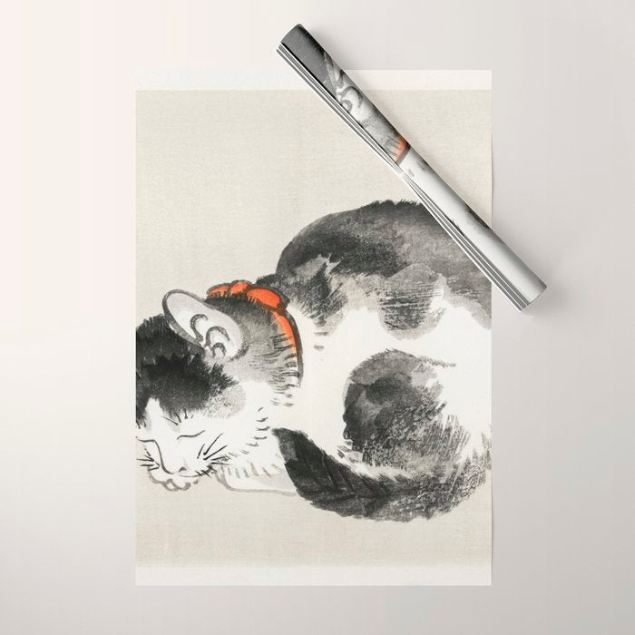 Sleeping cat by KÅno Bairei Wrapping Paper Gallery Image 1