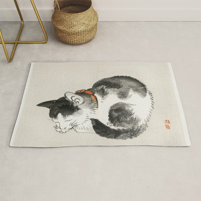 Sleeping cat by KÅno Bairei Rug Gallery Image 1