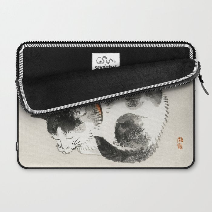 Sleeping cat by KÅno Bairei Laptop Sleeve Gallery Image 2