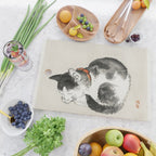 Sleeping cat by KÅno Bairei Cutting Board Gallery Image 2