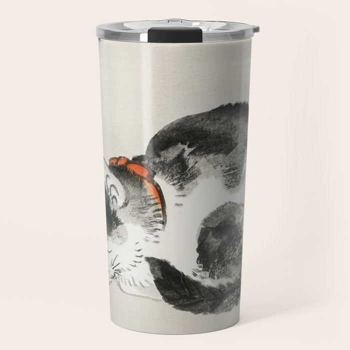 Sleeping cat by KÅno Bairei Travel Mug Gallery Image 1