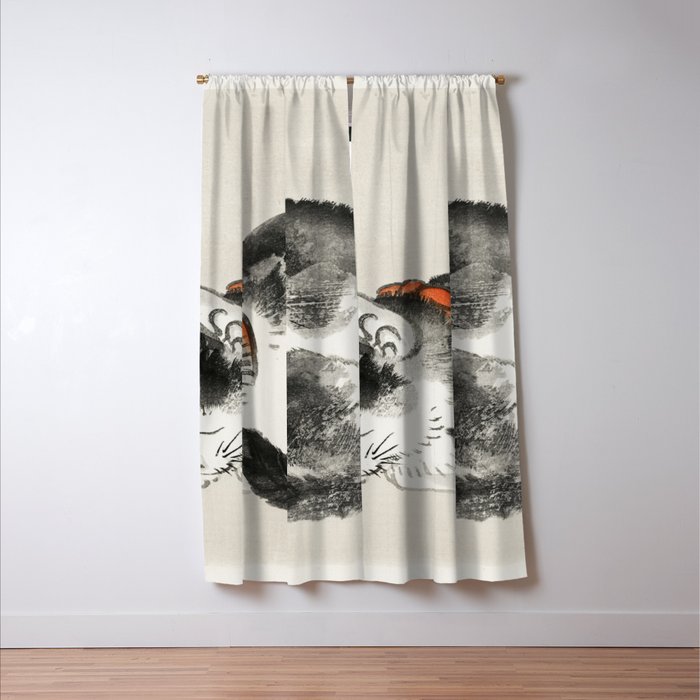 Sleeping cat by KÅno Bairei Window Curtain Gallery Image 3