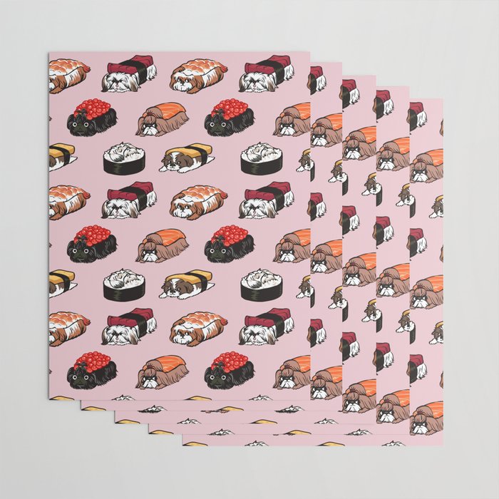 Sushi Shih Tzu Wrapping Paper Gallery Image 3