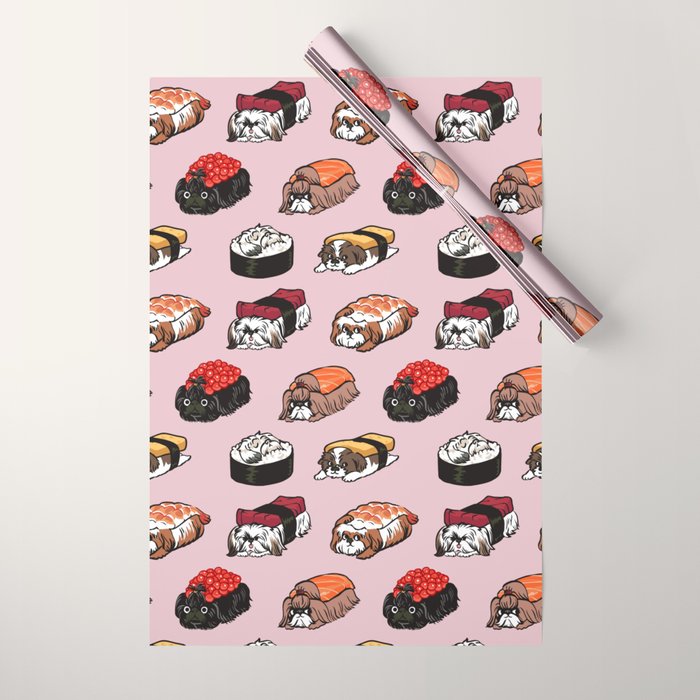 Sushi Shih Tzu Wrapping Paper Gallery Image 1