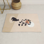 Hanging out with you forever - Cat, Plant and Moon Rug Gallery Image 1
