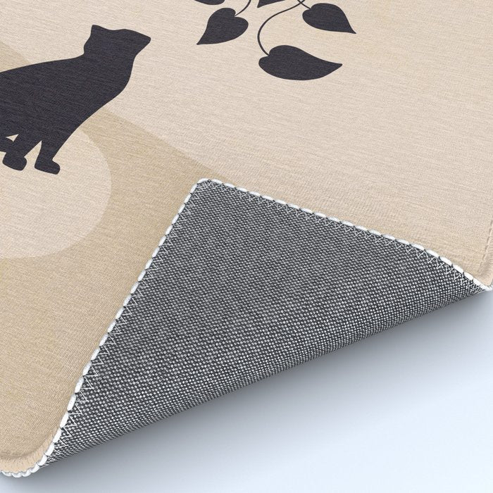 Hanging out with you forever - Cat, Plant and Moon Rug Gallery Image 4