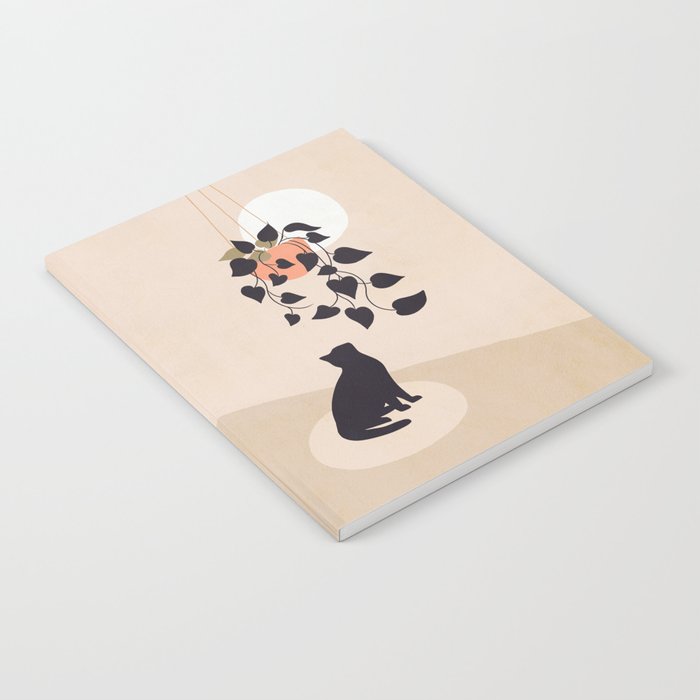 Hanging out with you forever - Cat, Plant and Moon Notebook Gallery Image 1