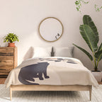 Hanging out with you forever - Cat, Plant and Moon Comforter Gallery Image 3