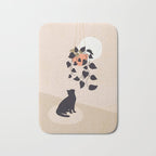 Hanging out with you forever - Cat, Plant and Moon Bath Mat Gallery Image 1