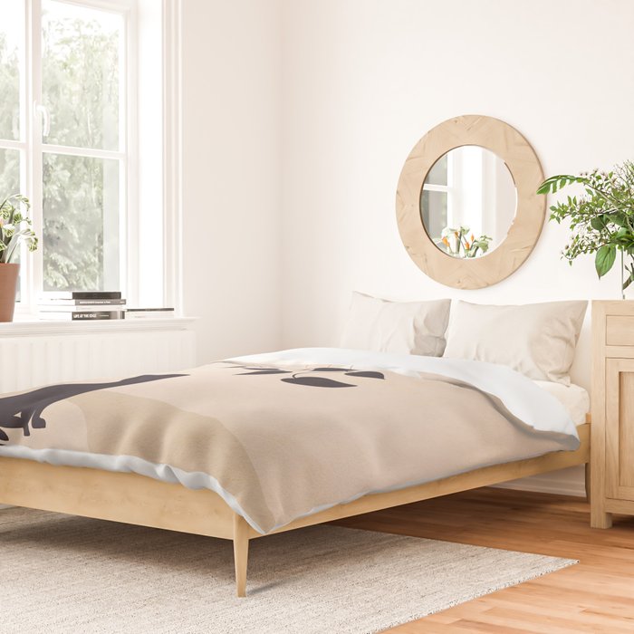 Hanging out with you forever - Cat, Plant and Moon Duvet Cover Gallery Image 2