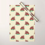 Hedgehog in hair raising speed Wrapping Paper Gallery Image 1