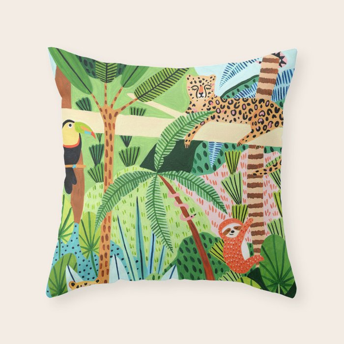 Jungle Pals Throw Pillow Gallery Image 1