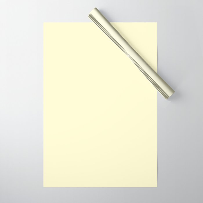 Pastel Lemon Yellow Pale Soft Meringue Yellow Wrapping Paper Gallery Image 1