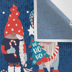 Let it gnome // blue background little Santa's helpers preparing for Christmas neon red classic oxford and pastel blue dressed gnomes Wall Tapestry Gallery Image 3