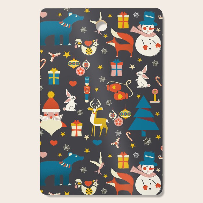 Christmas symbols pattern Cutting Board Gallery Image 1