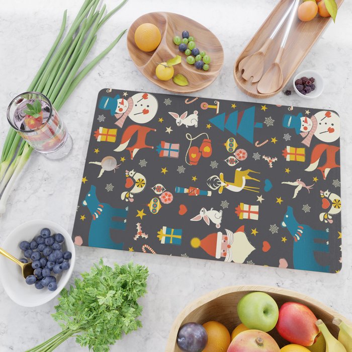 Christmas symbols pattern Cutting Board Gallery Image 2