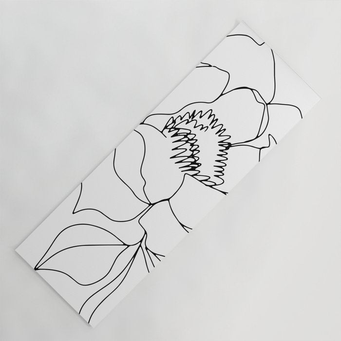 Minimal, Line Art, Floral Prints, Drawing Yoga Mat Gallery Image 1