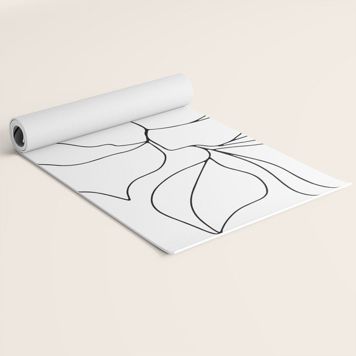 Minimal, Line Art, Floral Prints, Drawing Yoga Mat Gallery Image 2