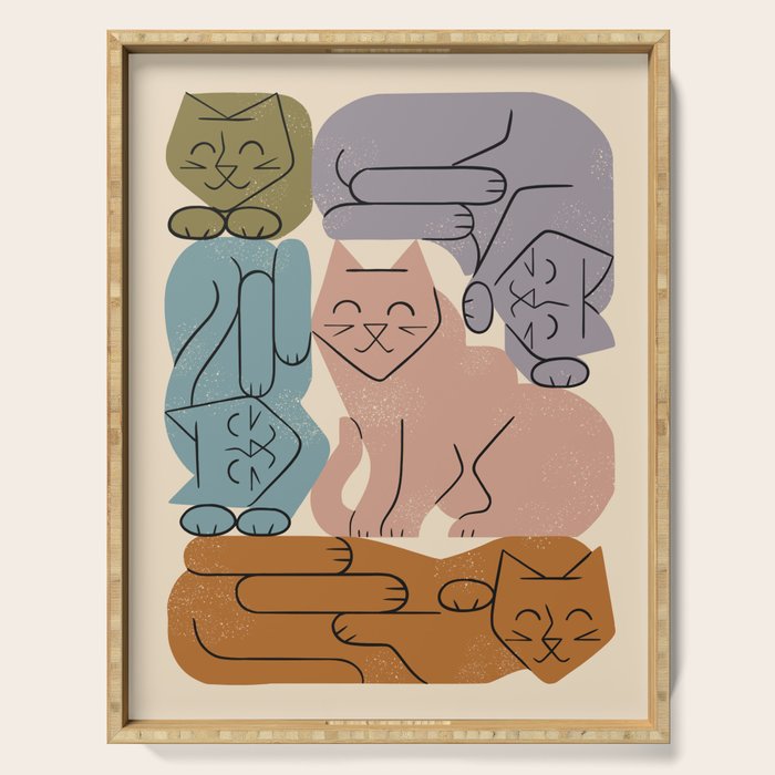 Stack of Cats No. 3 Serving Tray Gallery Image 1