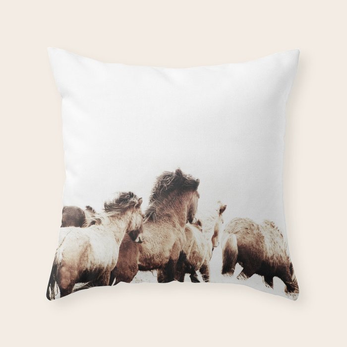 WILD AND FREE 2 - HORSES OF ICELAND Throw Pillow Gallery Image 6