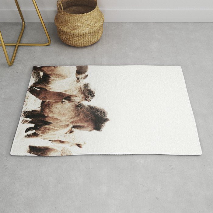 WILD AND FREE 2 - HORSES OF ICELAND Rug Gallery Image 1