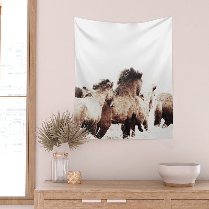 WILD AND FREE 2 - HORSES OF ICELAND Wall Tapestry Gallery Image 2