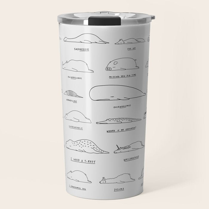Moody Animals Pattern Travel Mug Gallery Image 1