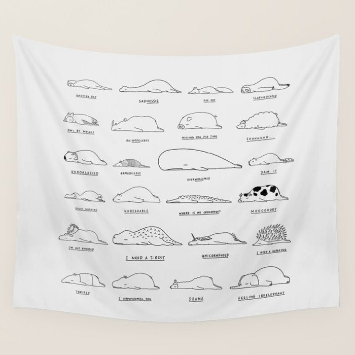 Moody Animals Pattern Wall Tapestry Gallery Image 4