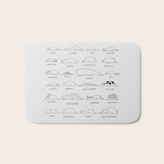 Moody Animals Pattern Bath Mat Gallery Image 1