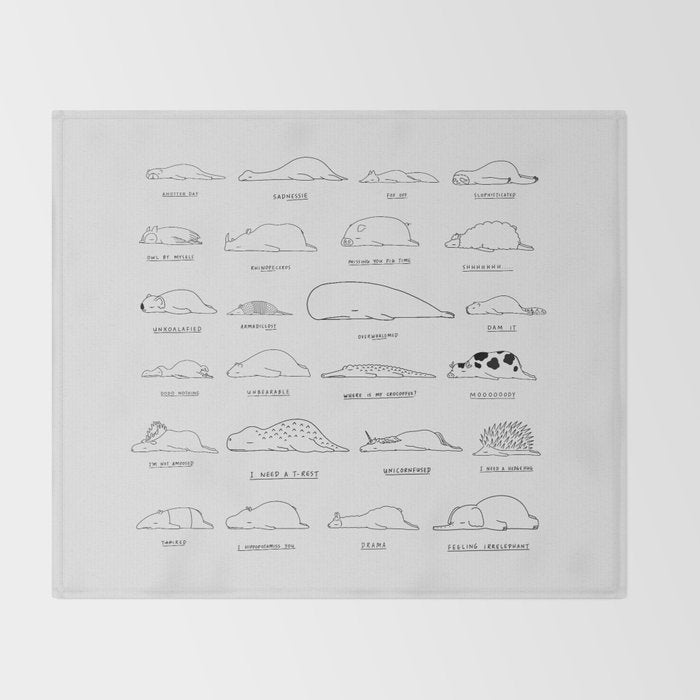 Moody Animals Pattern Throw Blanket Gallery Image 2