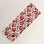 Elegant Red Coral Pattern Yoga Mat Gallery Image 1