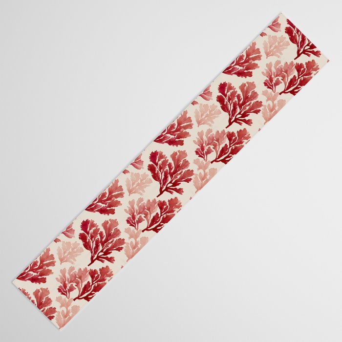 Elegant Red Coral Pattern Table Runner Gallery Image 3