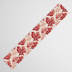 Elegant Red Coral Pattern Table Runner Gallery Image 3