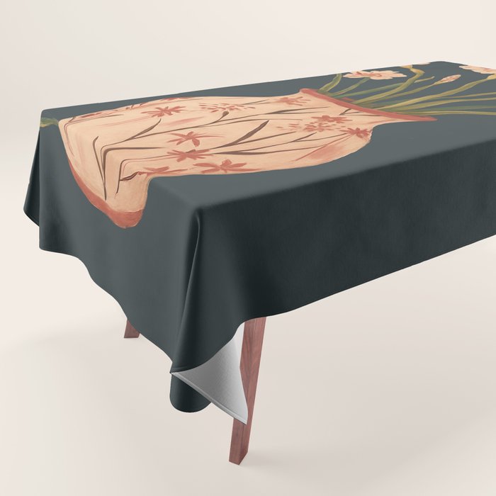 Blush Blooms in Painted Vase Tablecloth Gallery Image 1