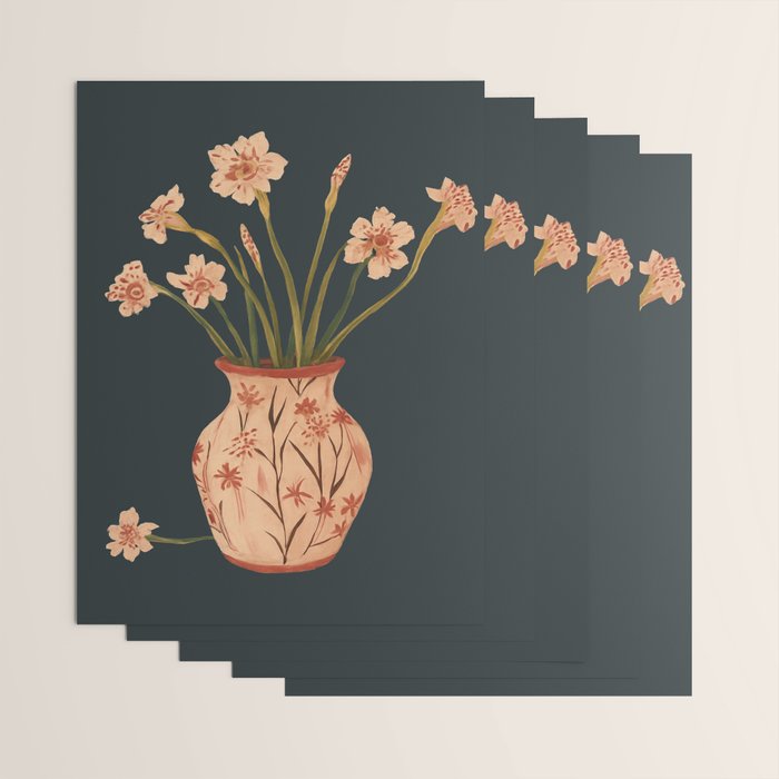 Blush Blooms in Painted Vase Wrapping Paper Gallery Image 3