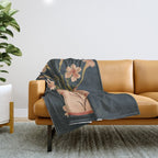 Blush Blooms in Painted Vase Throw Blanket Gallery Image 1