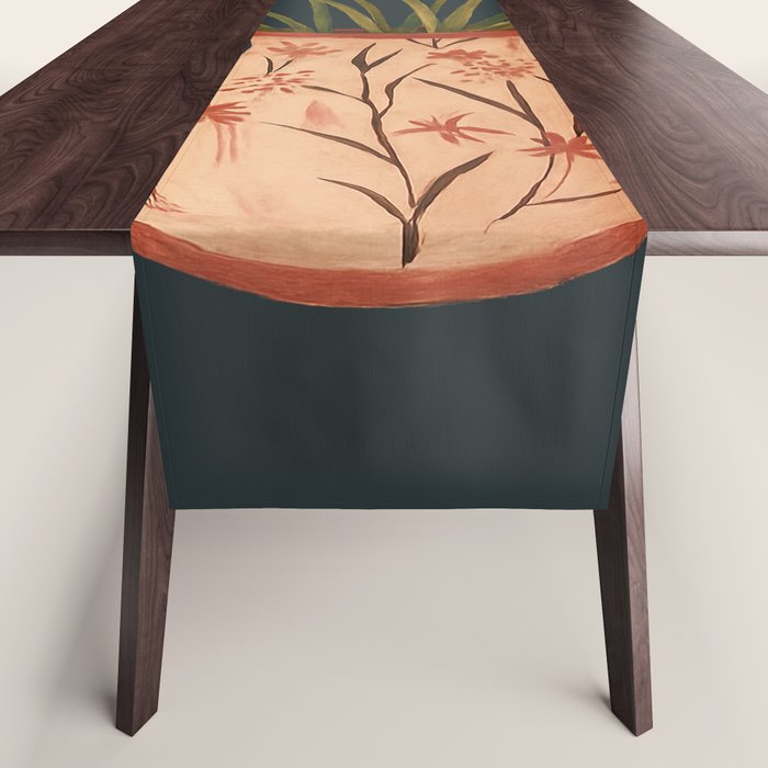 Blush Blooms in Painted Vase Table Runner Gallery Image 1