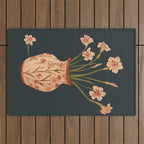 Blush Blooms in Painted Vase Outdoor Rug Gallery Image 1