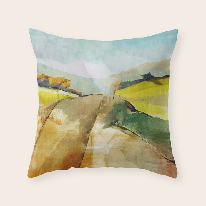 Landscape Spring Walk Throw Pillow Gallery Image 1