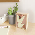  portrait of a fragile woman in a white suit on a pink background Mini Art Print Gallery Image 2