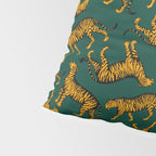 Tigers (Dark Green and Marigold) Pillow Sham Gallery Image 4