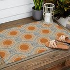 Boho Sun and Sea Vintage Ogee Outdoor Rug Gallery Image 2