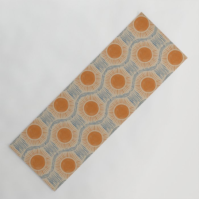 Boho Sun and Sea Vintage Ogee Yoga Mat Gallery Image 1