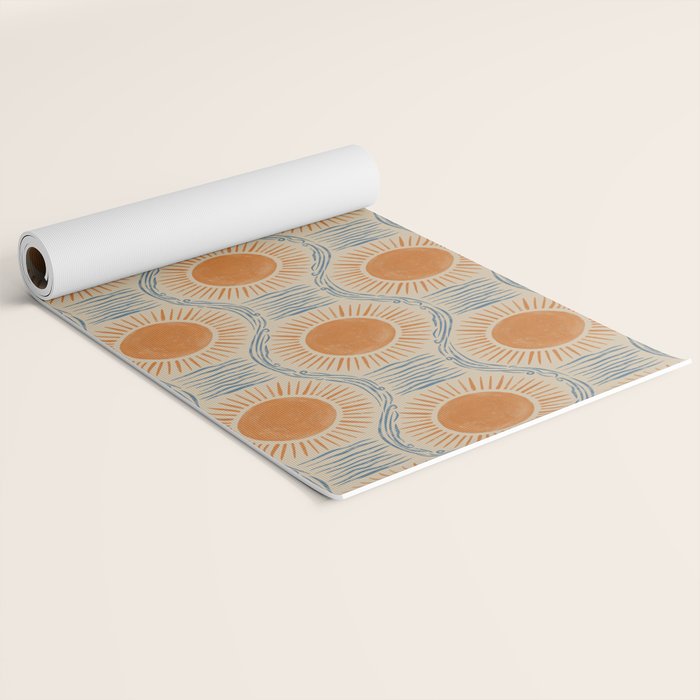 Boho Sun and Sea Vintage Ogee Yoga Mat Gallery Image 2